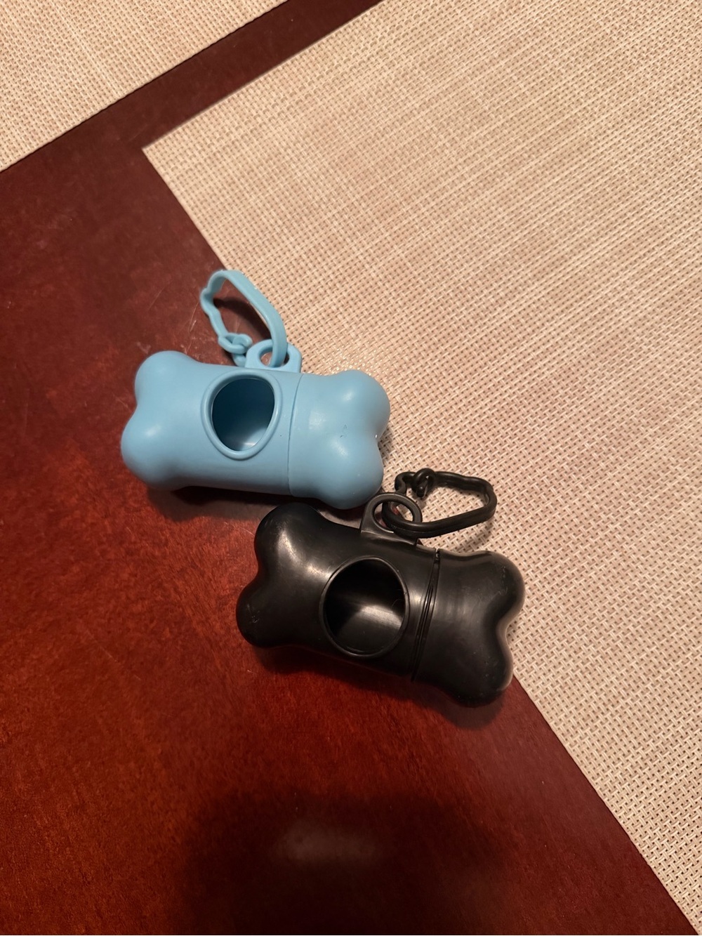 Portable Dog Waste Bag Dispenser - Blue & Black Bone Design